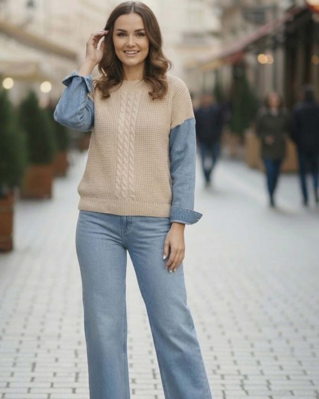 بلوفر تريكو قصير – كم جينز